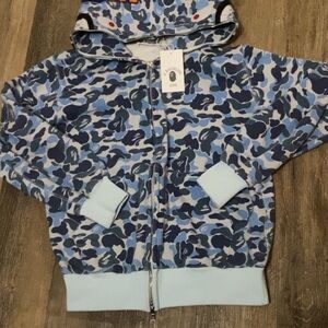 Bape Blue Camouflage Zip-Up Sweater
